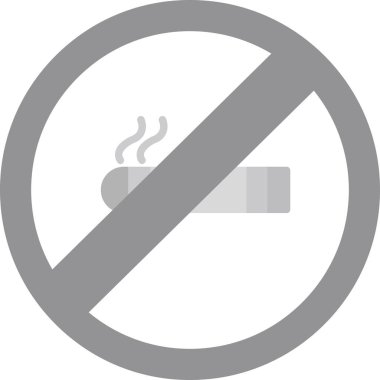 Web Kullanımı İçin Sigara İçen Simge Yok, Vektör İllüstrasyonu