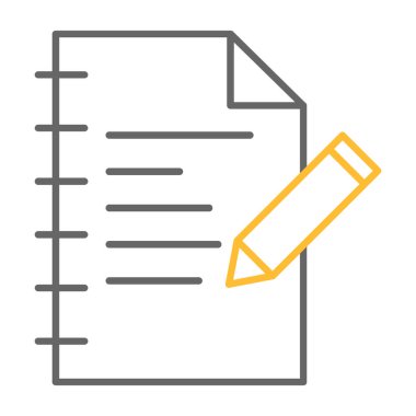 Web Kullanımı için Not Defteri Simgesi, Vektör İllüstrasyonu