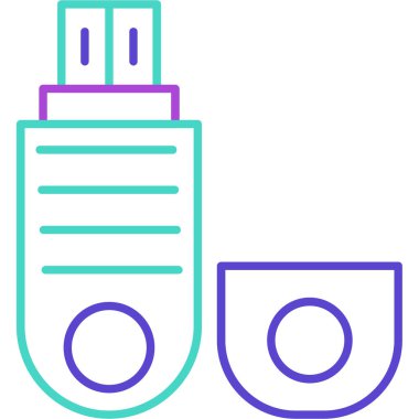 Web Kullanımı için Pendrive Simgesi, Vektör İllüstrasyonu