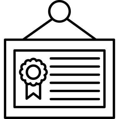 Diploma.svg Simgesi, Web Kullanımı için Vektör İllüstrasyonu