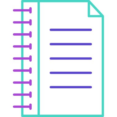 Web Kullanımı için Not Defteri Simgesi, Vektör İllüstrasyonu