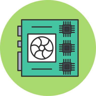 Web Kullanımı için Ana Kart Simgesi, Vektör İllüstrasyonu