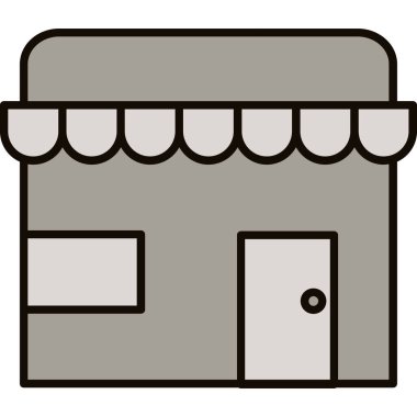 Web Kullanımı için Dükkan Simgesi, Vektör İllüstrasyonu