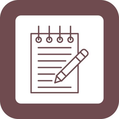 Web Kullanımı için Not Defteri Simgesi, Vektör İllüstrasyonu