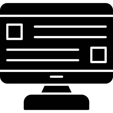 Web Kullanımı için Bilgisayar Simgesi, Vektör İllüstrasyonu