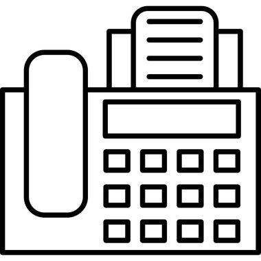 Web Kullanımı için Telefon Faks Simgesi, Vektör İllüstrasyonu