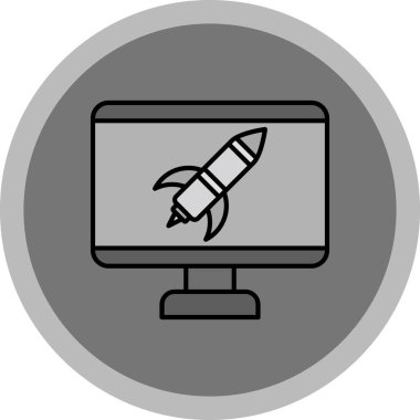 Web Kullanımı için Canlı Yayın Simgesi, Vektör İllüstrasyonu