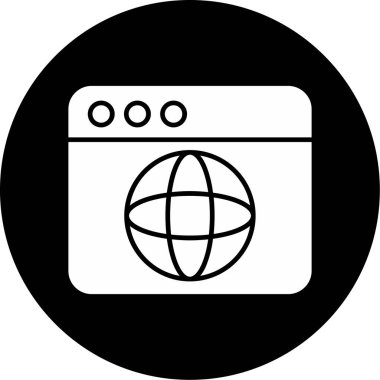 Web Tarayıcı Simgesi, Web Kullanımı için Vektör İllüstrasyonu