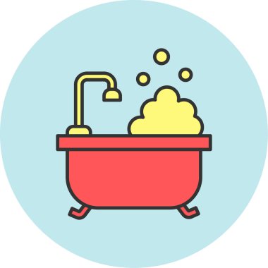 Web Kullanımı için Bath Simgesi, Vektör İllüstrasyonu