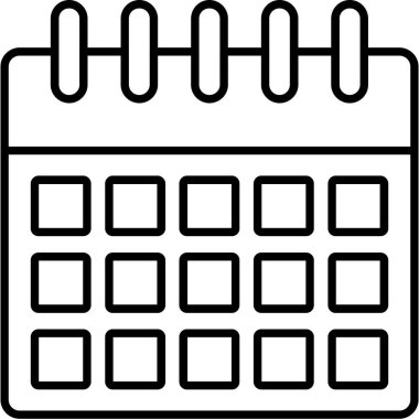 Calendar.svg Simgesi, Web Kullanımı için Vektör İllüstrasyonu