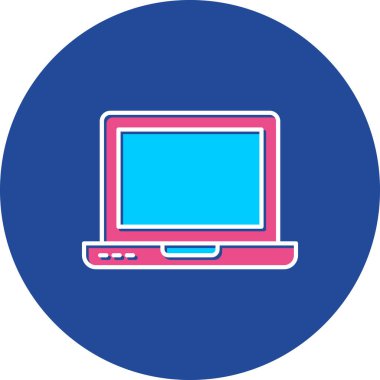 Web Kullanımı için dizüstü bilgisayar simgesi, Vektör İllüstrasyonu