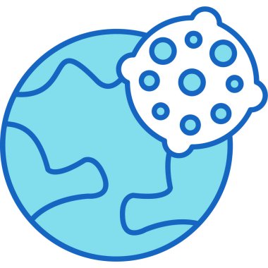 Web Kullanımı için Asteroid Simgesi, Vektör İllüstrasyonu