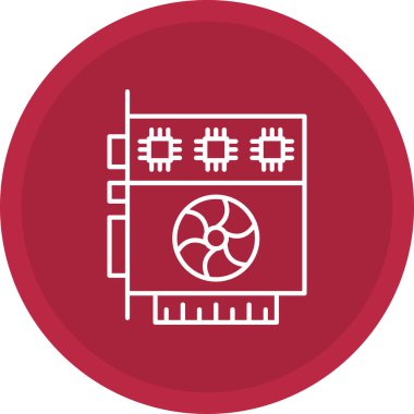 Web Kullanımı için Grafik Kart Simgesi, Vektör İllüstrasyonu