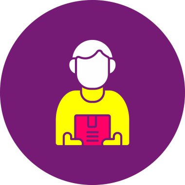 Web Kullanımı için Kurye Simgesi, Vektör İllüstrasyonu