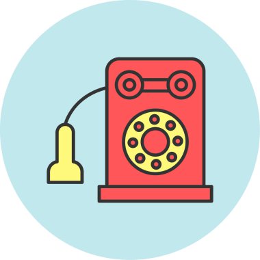 Web Kullanımı için Magneto Duvarı Telefon Simgesi, Vektör İllüstrasyonu