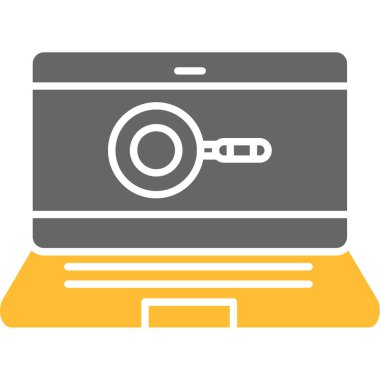 Web Kullanımı için dizüstü bilgisayar simgesi, Vektör İllüstrasyonu