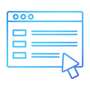 Web Kullanımı için Tarayıcı Simgesi, Vektör İllüstrasyonu