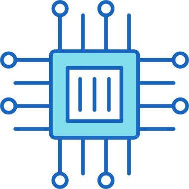 Web Kullanımı için İşlemci Simgesi, Vektör İllüstrasyonu