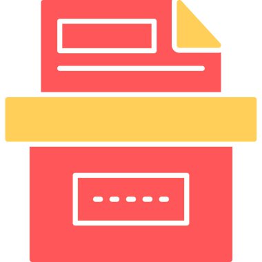 Web Kullanımı için Depolama Kutusu Simgesi, Vektör İllüstrasyonu