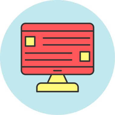 Web Kullanımı için Bilgisayar Simgesi, Vektör İllüstrasyonu