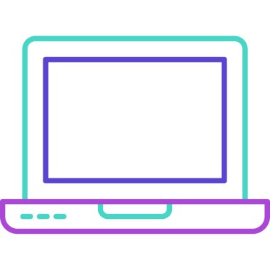 Web Kullanımı için dizüstü bilgisayar simgesi, Vektör İllüstrasyonu