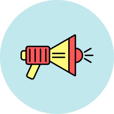 Web Kullanımı için Megafon Simgesi, Vektör İllüstrasyonu