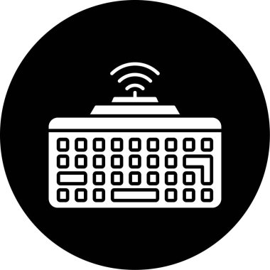 Web Kullanımı için Kablosuz Klavye Simgesi, Vektör İllüstrasyonu