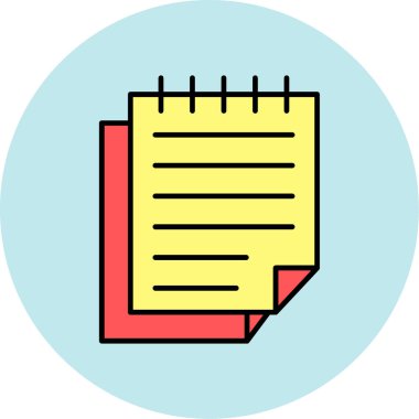 Web Kullanımı için Notlar Simgesi, Vektör İllüstrasyonu