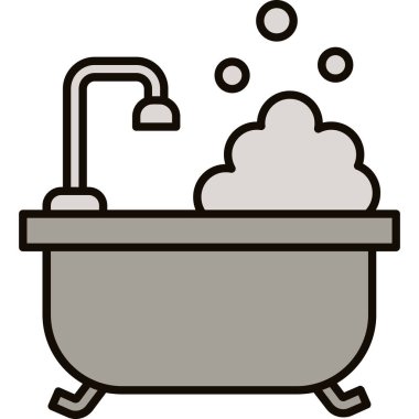 Web Kullanımı için Bath Simgesi, Vektör İllüstrasyonu