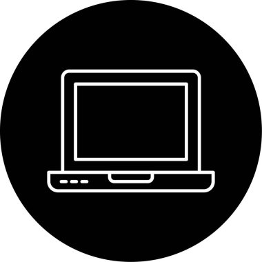 Web Kullanımı için dizüstü bilgisayar simgesi, Vektör İllüstrasyonu