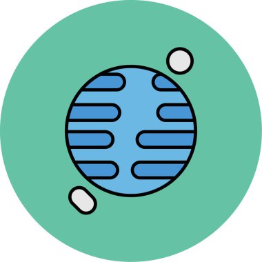 Web Kullanımı için Uranüs Simgesi, Vektör İllüstrasyonu