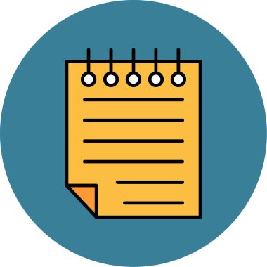 Web Kullanımı için Not Simgesi, Vektör İllüstrasyonu