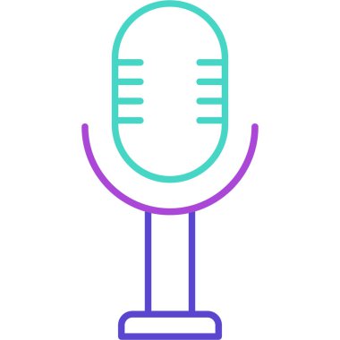 Web Kullanımı için Mikrofon Simgesi, Vektör İllüstrasyonu