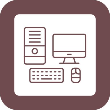 Web Kullanımı için Bilgisayar Simgesi, Vektör İllüstrasyonu