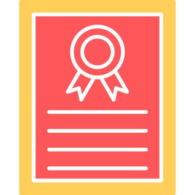 Web Kullanımı için Sertifika Simgesi, Vektör İllüstrasyonu