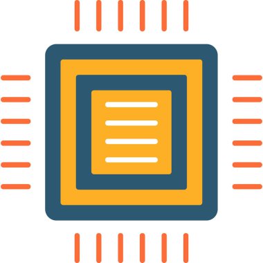 Web Kullanımı için İşlemci Simgesi, Vektör İllüstrasyonu