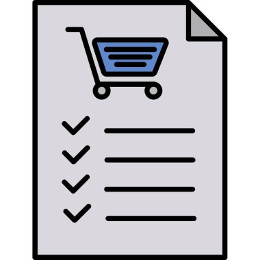 Web Kullanımı için İstek Listesi Simgesi, Vektör İllüstrasyonu