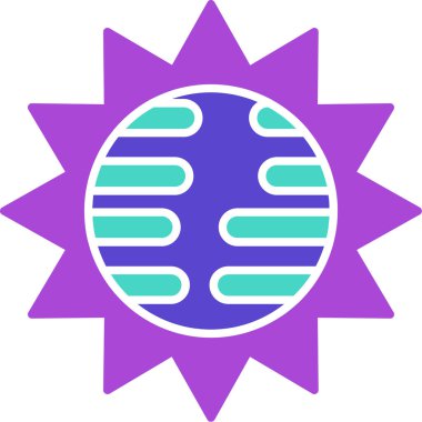 Web Kullanımı için Güneş Simgesi, Vektör İllüstrasyonu