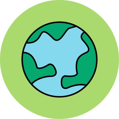 Web Kullanımı için Dünya Simgesi, Vektör İllüstrasyonu