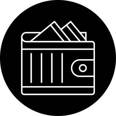 Web Kullanımı için Cüzdan Simgesi, Vektör İllüstrasyonu