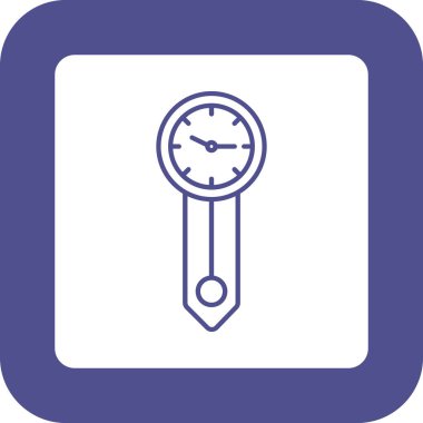 Web Kullanımı için Duvar Saati Simgesi, Vektör İllüstrasyonu