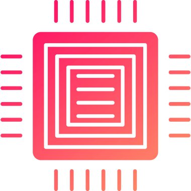 Web Kullanımı için İşlemci Simgesi, Vektör İllüstrasyonu