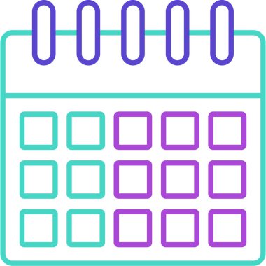 Web Kullanımı için Takvim Simgesi, Vektör İllüstrasyonu