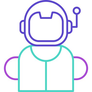 Astronot Simgesi, Web Kullanımı için Vektör İllüstrasyonu