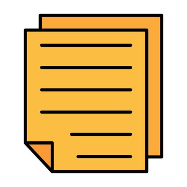 Web Kullanımı için Not Simgesi, Vektör İllüstrasyonu