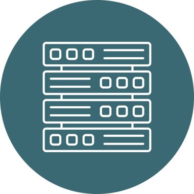 Web Kullanımı için Sunucu Simgesi, Vektör İllüstrasyonu