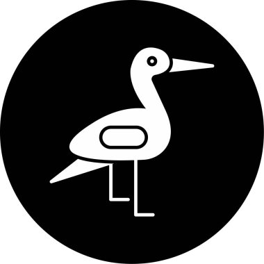 Leylek Simgesi, Web Kullanımı için Vektör İllüstrasyonu