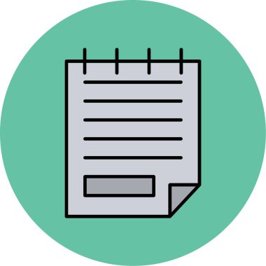 Web Kullanımı için Not Simgesi, Vektör İllüstrasyonu