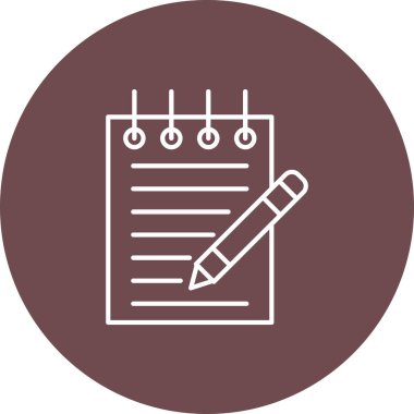 Web Kullanımı için Not Defteri Simgesi, Vektör İllüstrasyonu