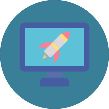 Web Kullanımı için Canlı Yayın Simgesi, Vektör İllüstrasyonu